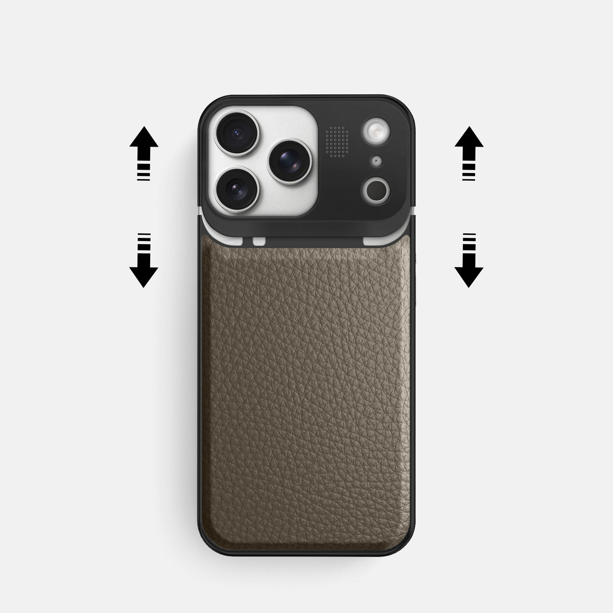 Metal Case For iPhone 17 Pro In Calf -2 | Taupe-Black