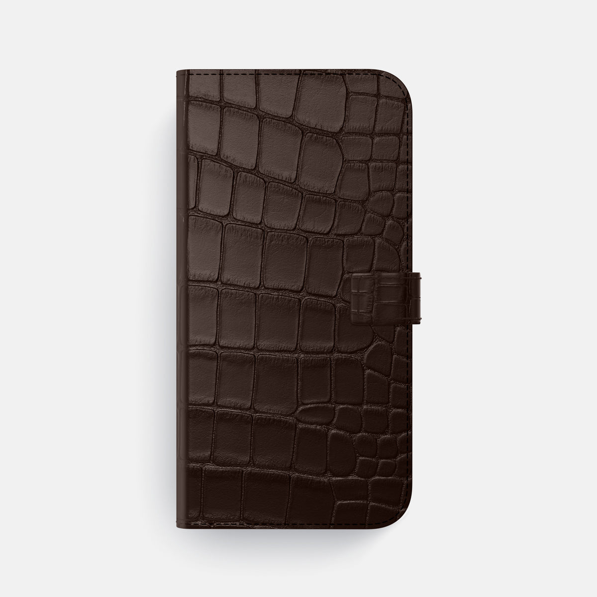 Folio Case with Clasp For iPhone 17 Air In Alligator -4 | Dark-Brown-Black