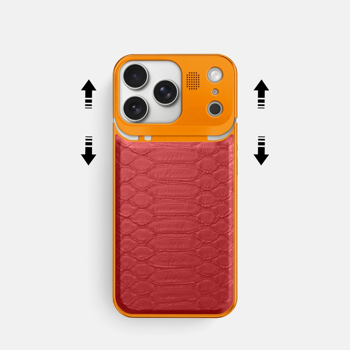 Metal Case For iPhone 17 Pro In Python -2 | Red-Orange