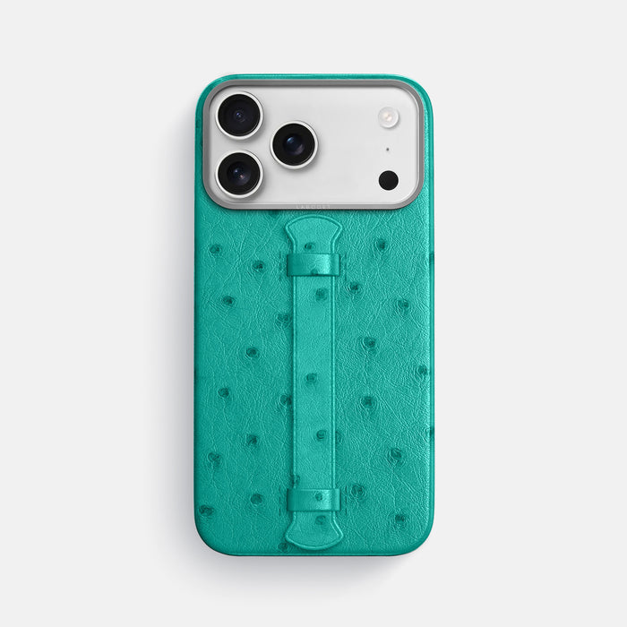 Center Handle For iPhone 17 Pro Max In Ostrich -1 | Turquoise-Steel