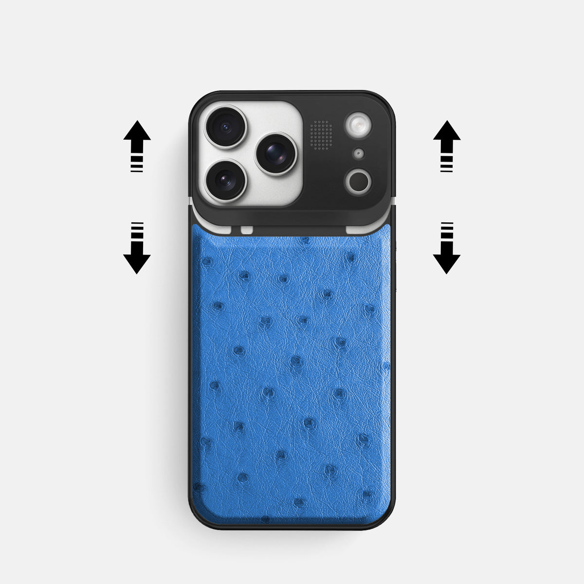 Metal Case For iPhone 17 Pro In Ostrich -2 | Royal-Blue-Black