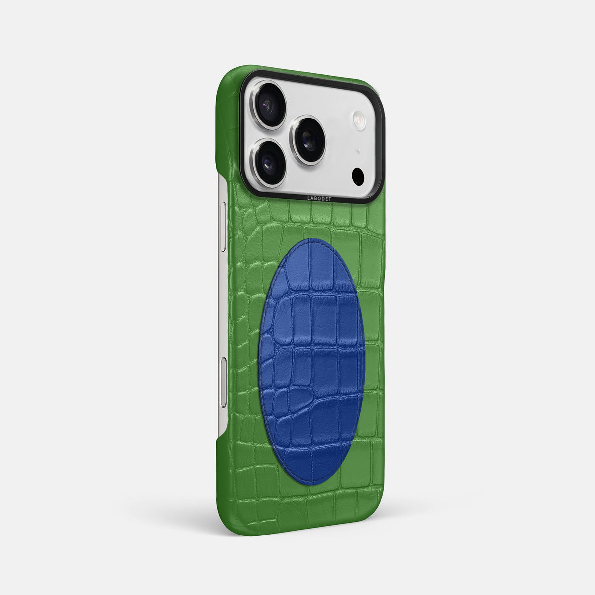 Classic Case With Oval For iPhone 18 Pro Max In Alligator -2 | Apple-Green-Black