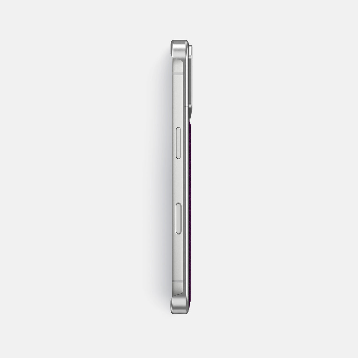 Metal Case For iPhone 17 Pro Max In Calf -3 | Violet-Steel