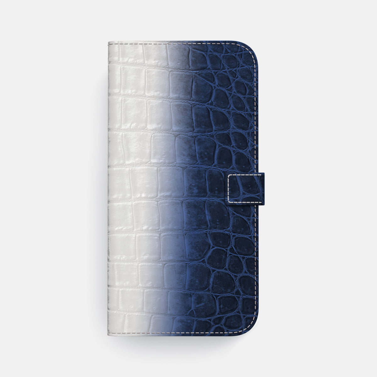 Folio Case with Clasp For iPhone 17 Pro Max In Himalayan Crocodile -4 | Navy-Blue-Steel