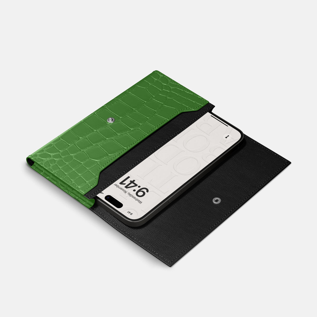 Wallet Case For iPhone 17 Air In Alligator -2 | Apple-Green