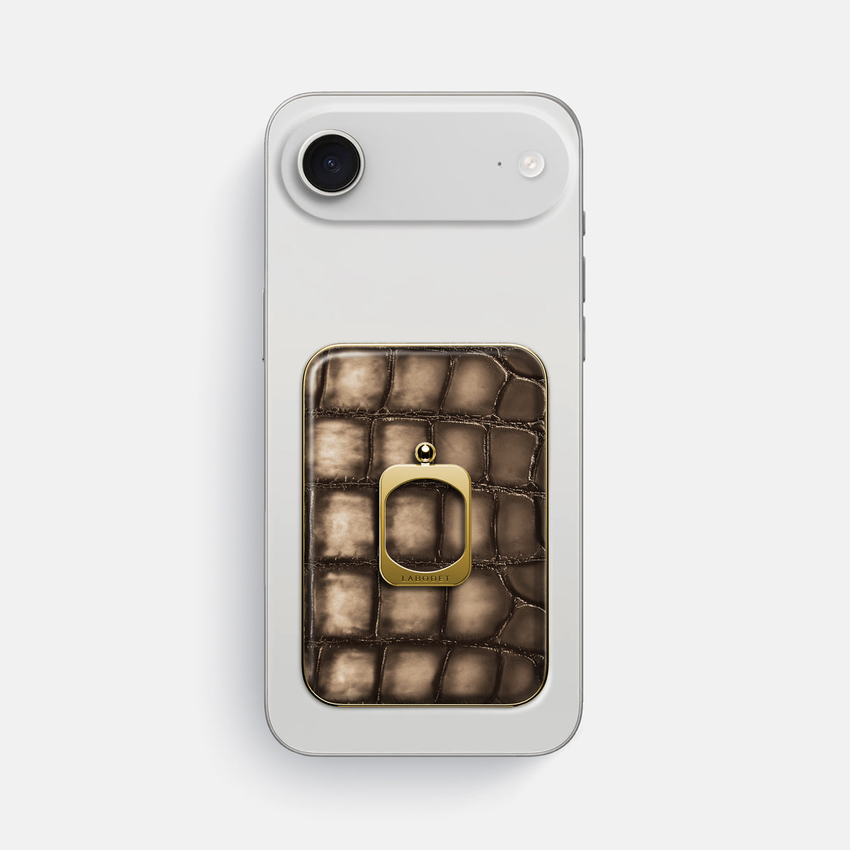 MagSafe Ring For iPhone 17 Air In Patina Alligator -2 | Etoupe-Gold