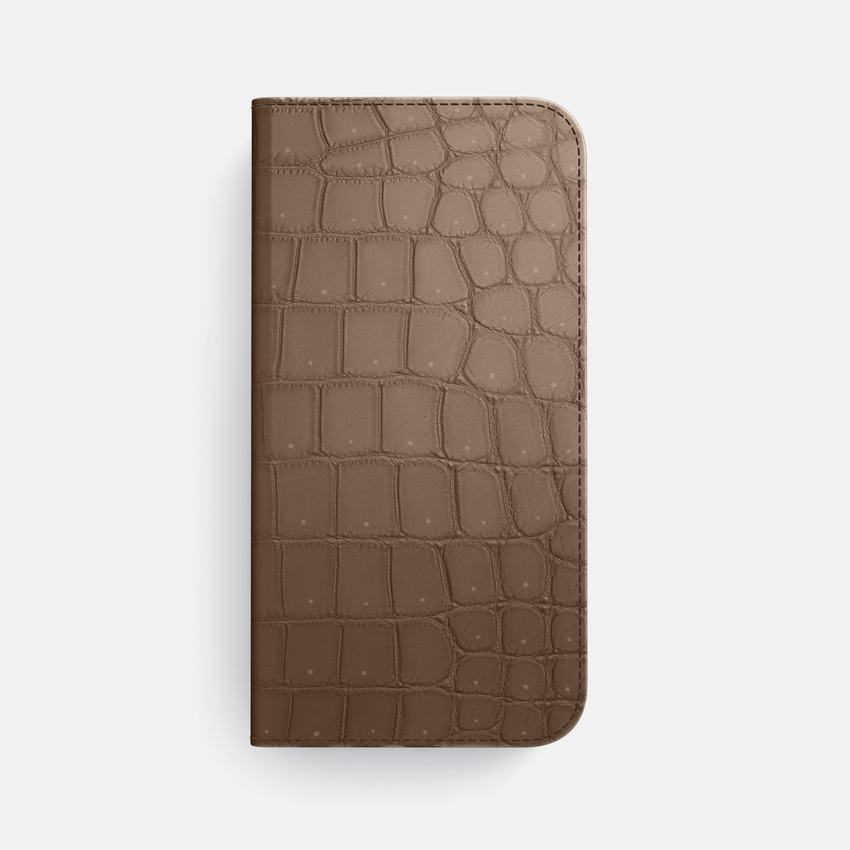 Folio Case For iPhone 17 Air In Porosus Crocodile -4 | Fur-Brown-Steel