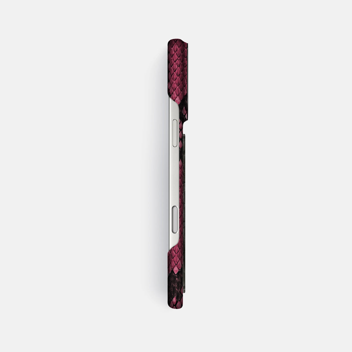 Classic Case With Carbon Dragon For iPhone 17 Pro Max In Deluxe Python -3 | Burgundy-Black