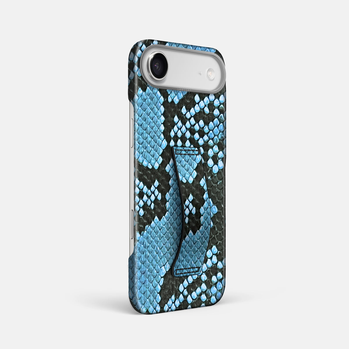 Finger Case For iPhone 17 Air In Deluxe Python -2 | Pacific-Blue-Steel