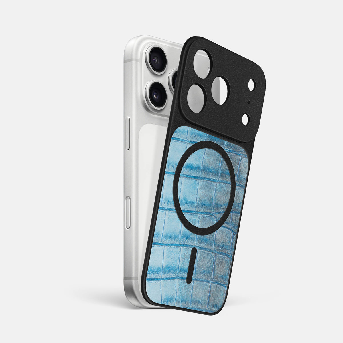 MagSafe Mask For iPhone 17 Pro Max In Himalayan Crocodile -1 | Ice-Blue