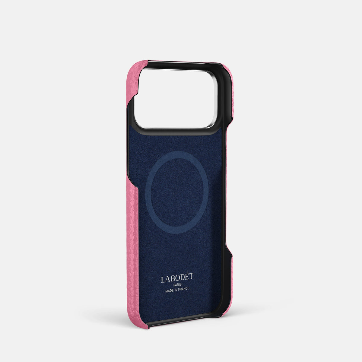 Handle Case Coloré For iPhone 18 Pro In Calf -3 | Pink-Steel