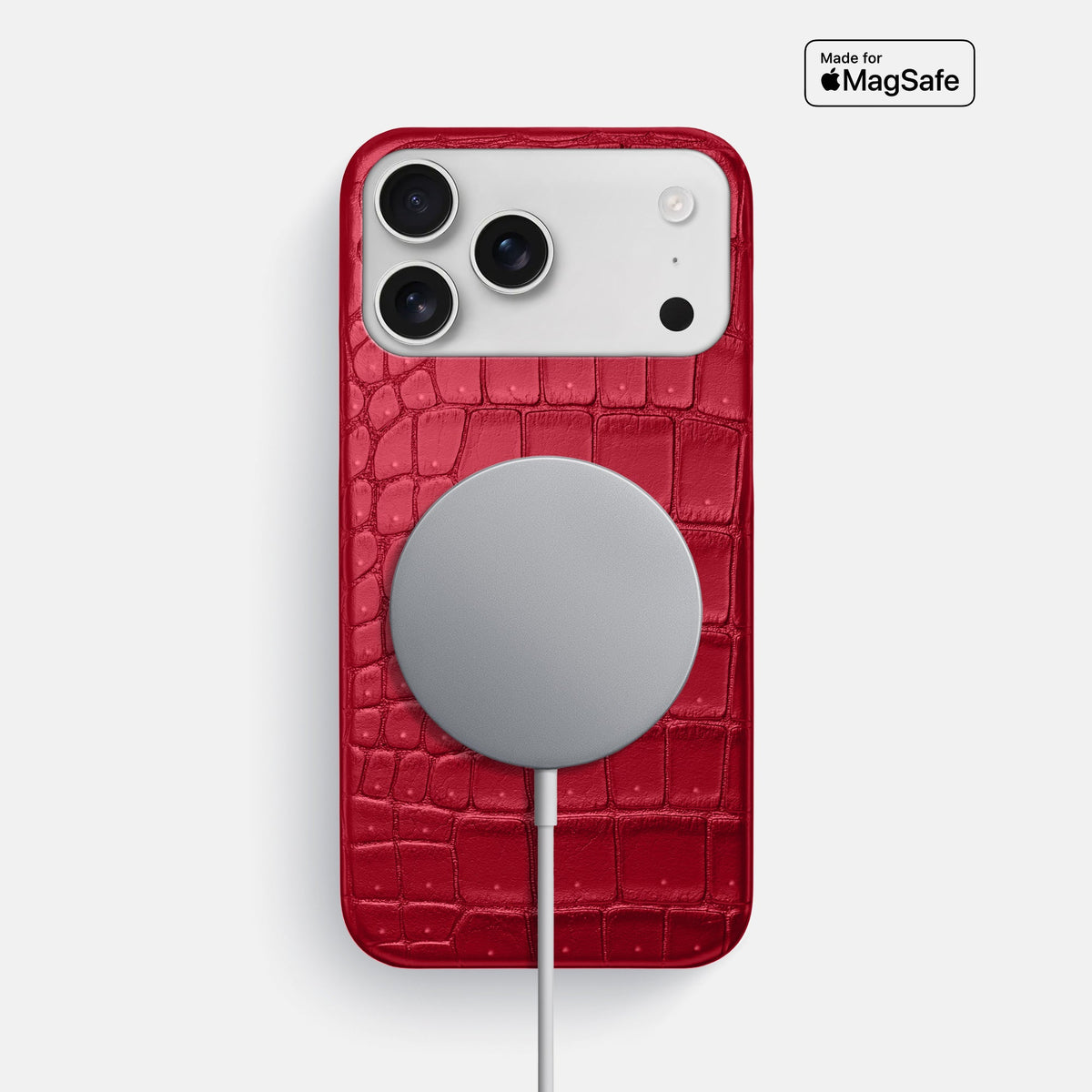 Slim Case For iPhone 18 Pro Max In Porosus Crocodile -5 | Burgundy
