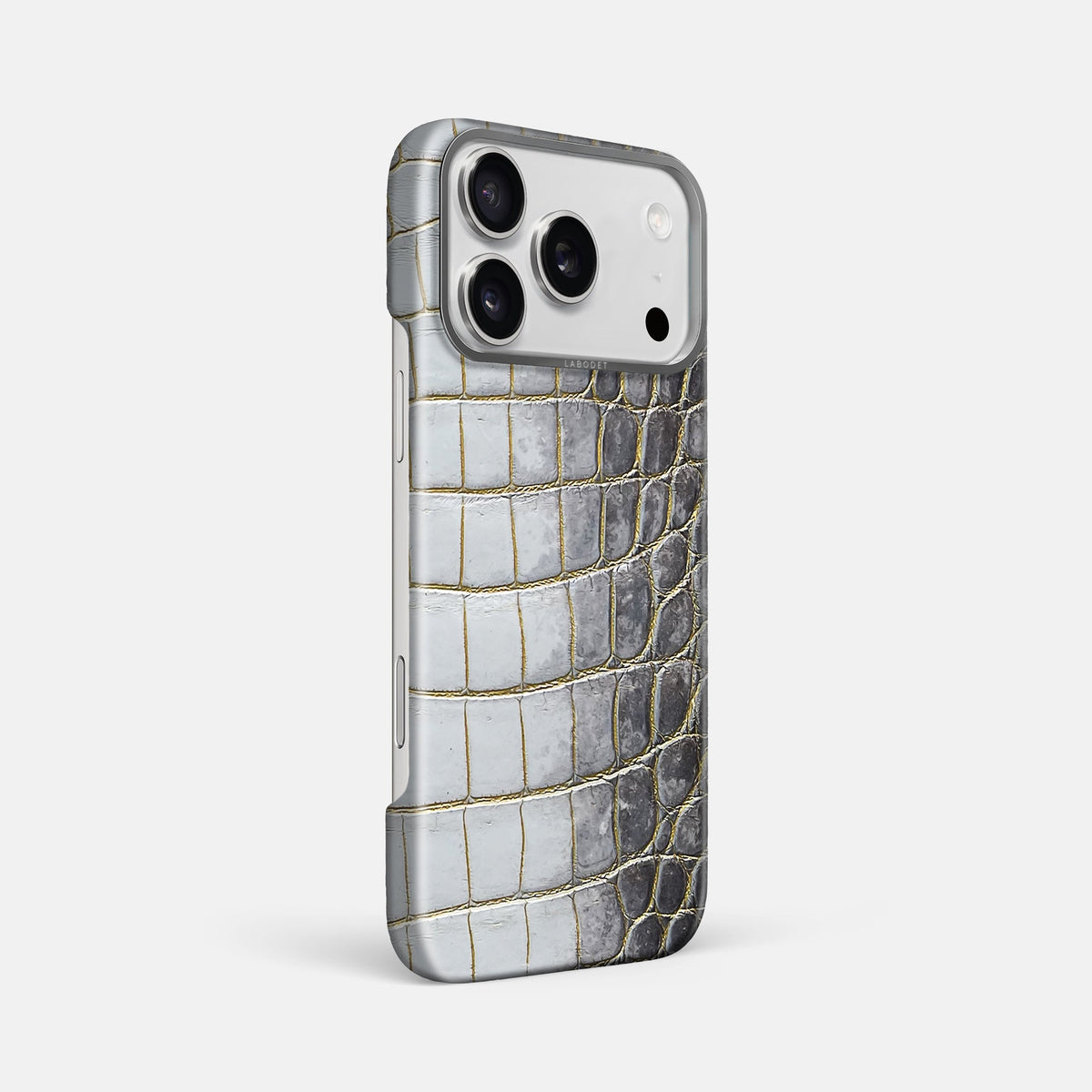 Classic Case For iPhone 18 Pro Max In Himalayan Crocodile -2 | Gold-Steel