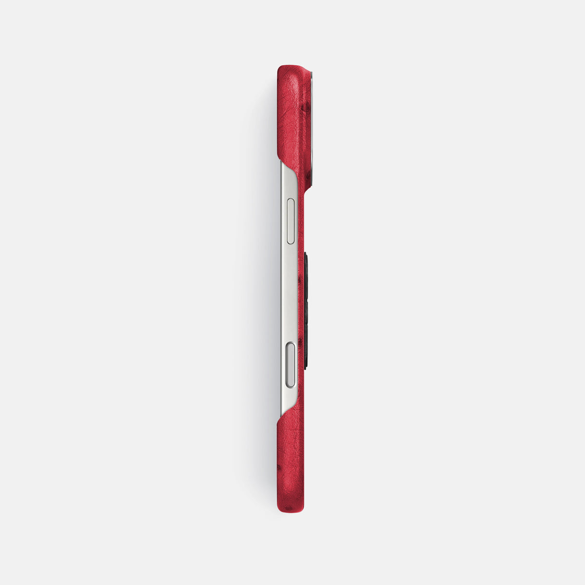 Classic Case With Carbon Skull For iPhone 17 Pro Max In Ostrich -3 | Red-Steel