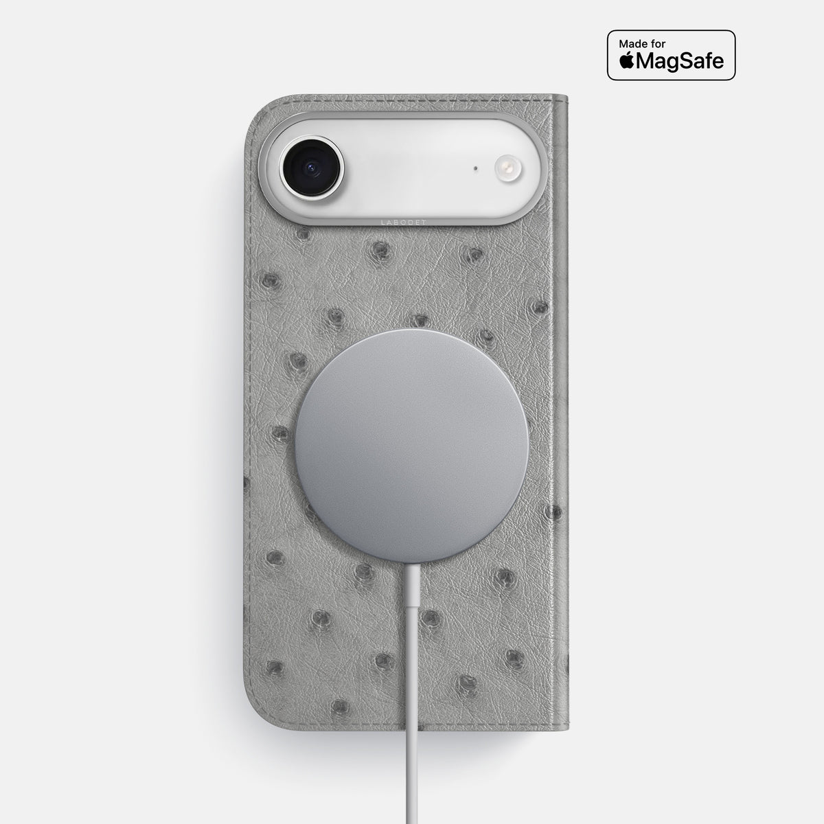 Folio Case For iPhone 17 Air In Ostrich -3 | Silver-Steel