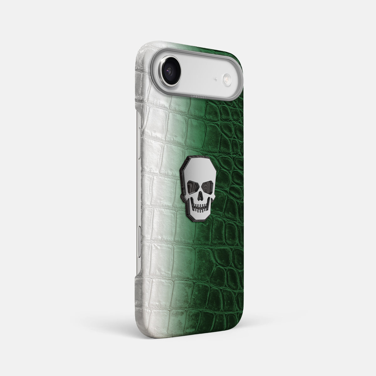 Classic Case With Titanium Skull For iPhone 17 Air In Himalayan Crocodile -2 | Green-Steel