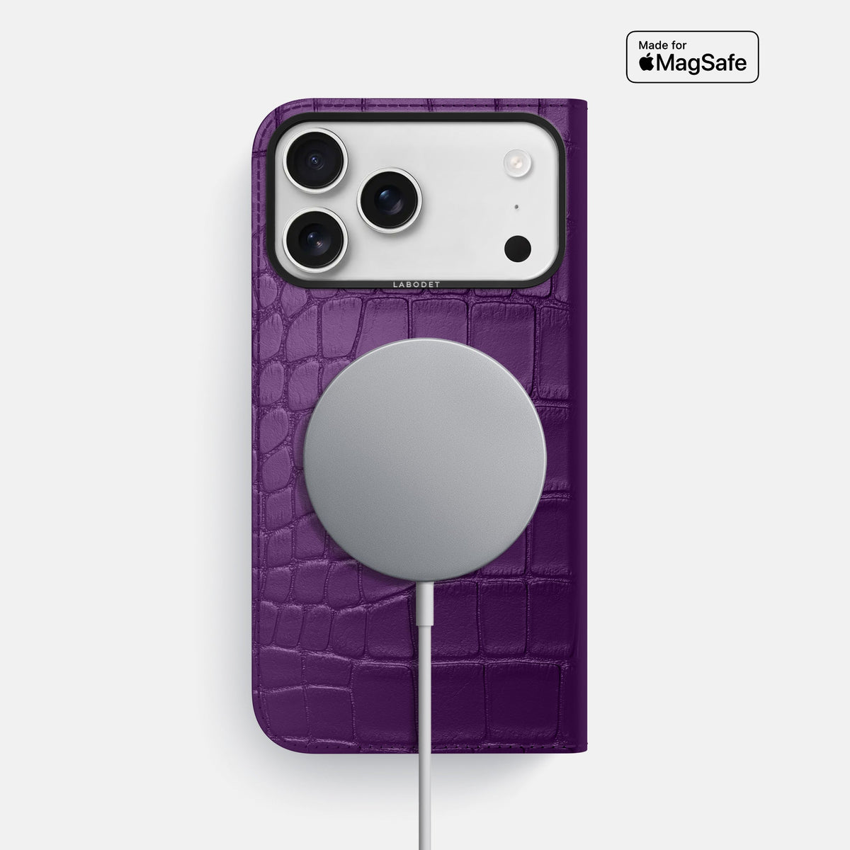 Folio Case For iPhone 18 Pro Max In Alligator -3 | Purple-Black