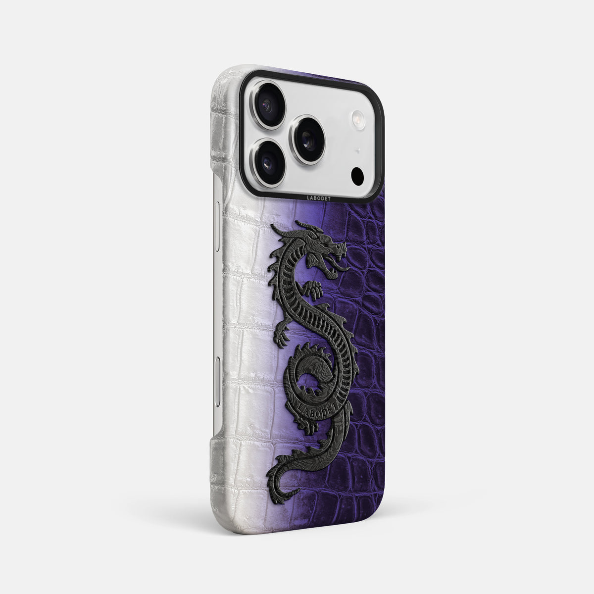 Classic Case With Carbon Dragon For iPhone 17 Pro Max In Himalayan Crocodile -2 | Purple-Black