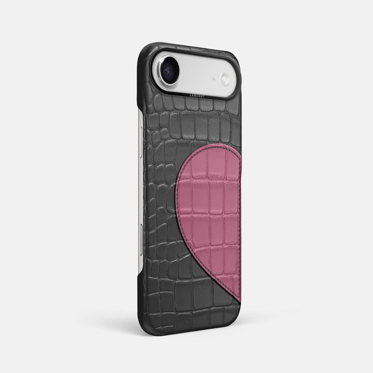 Classic Case With Half Heart - Left For iPhone 17 Air In Alligator -2 | Grey-Black
