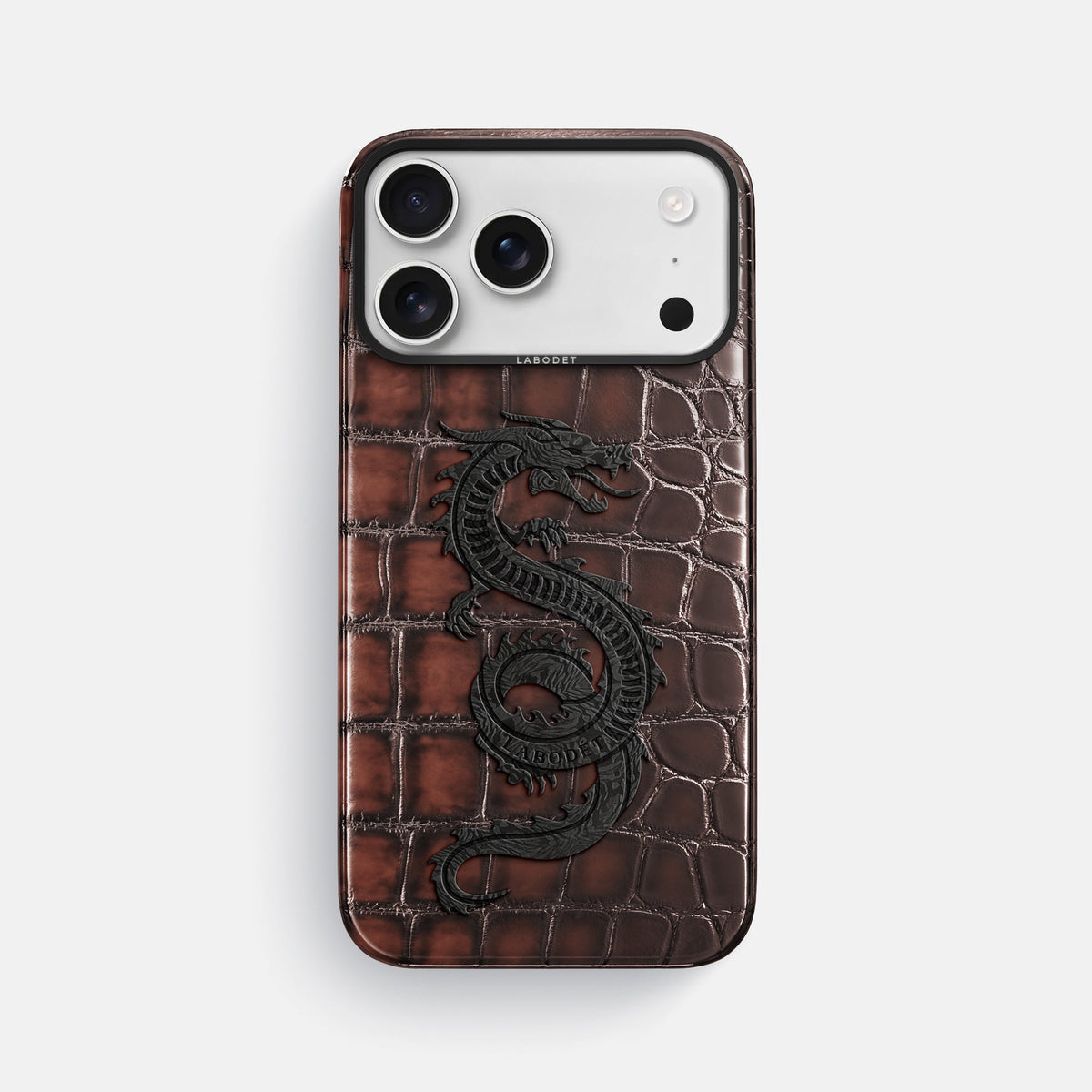 Classic Case With Carbon Dragon For iPhone 18 Pro Max In Patina Alligator -1 | Havana-Brown-Black
