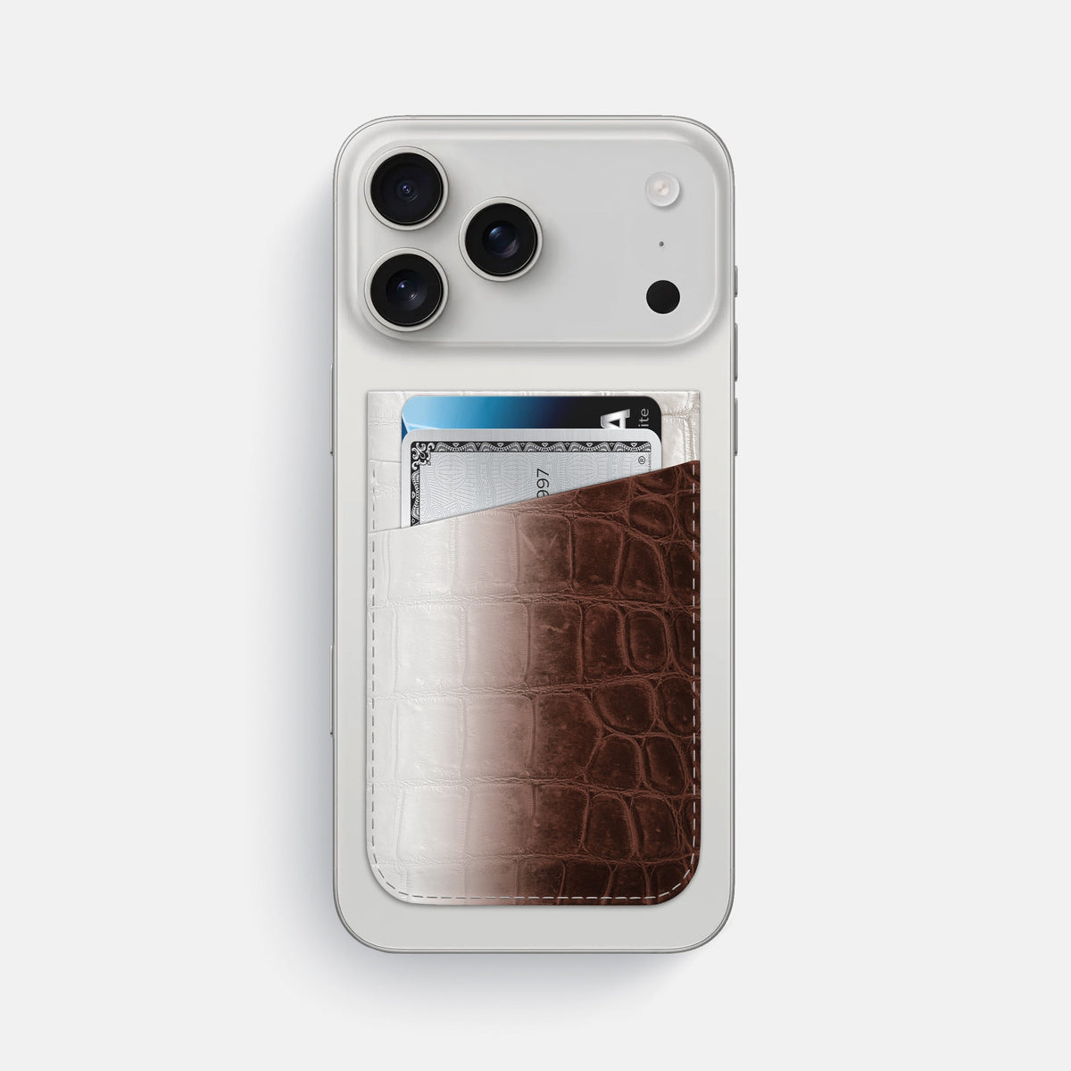 MagSafe Wallet For iPhone 18 Pro Max In Himalayan Crocodile -1 | Dark-Brown
