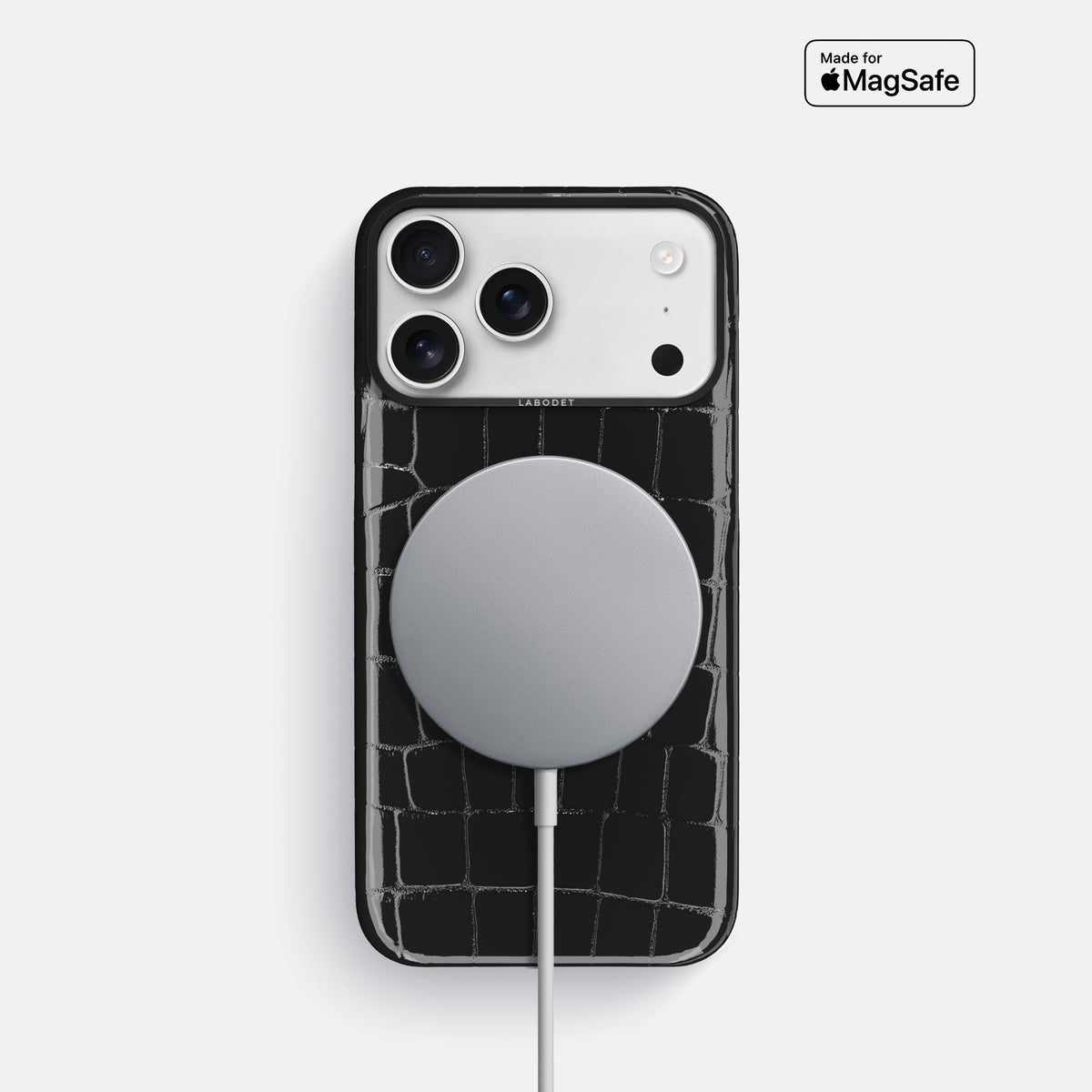 Classic Case For iPhone 17 Pro In Shiny Alligator -5 | Black-Black
