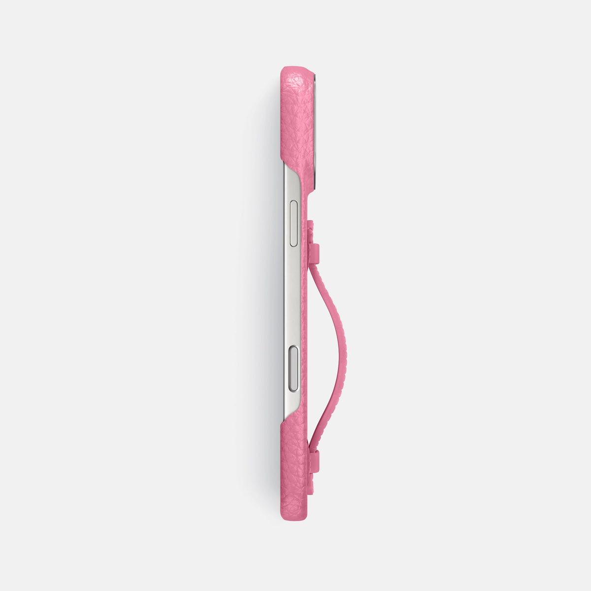 Center Handle For iPhone 18 Pro Max In Calf -2 | Pink-Steel