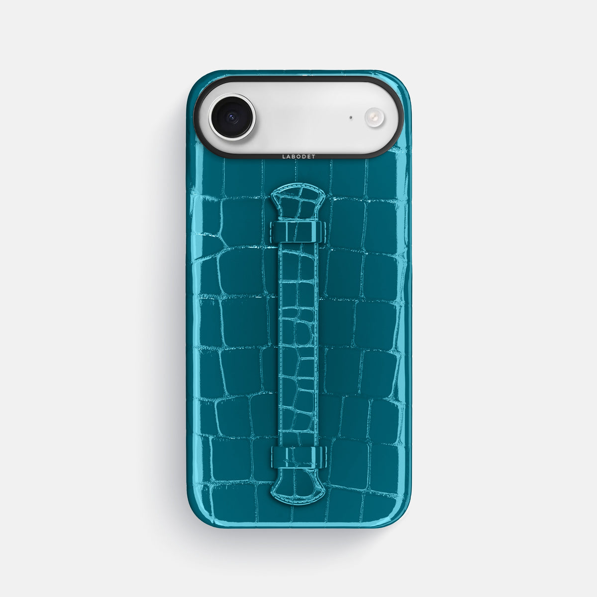 Center Handle For iPhone 17 Air In Shiny Alligator -1 | Curacao-Black