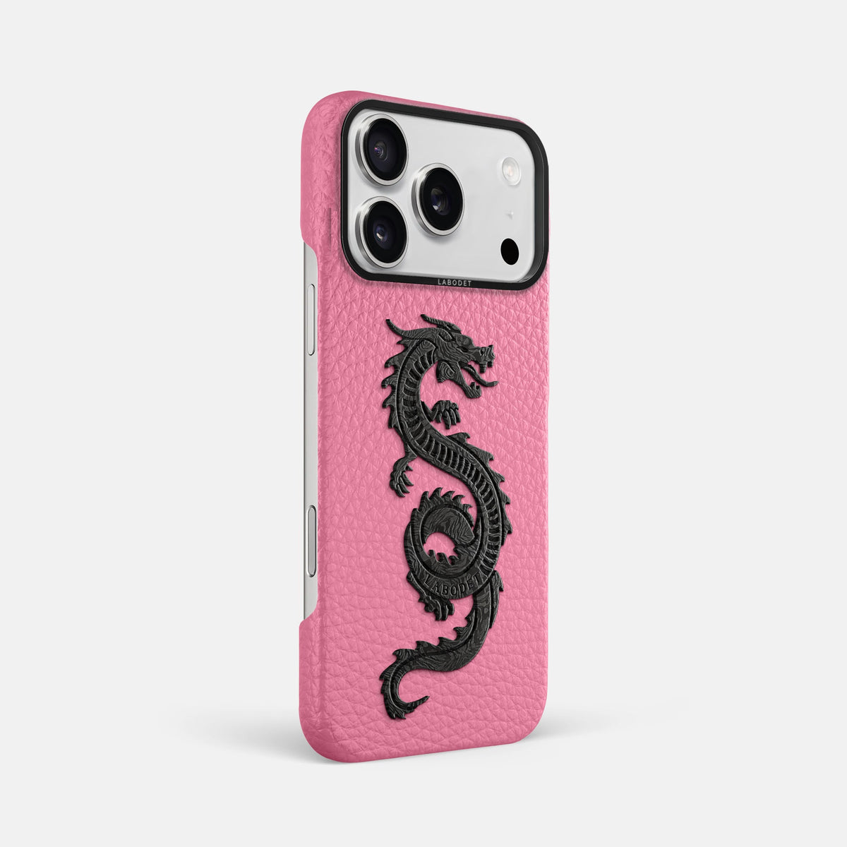 Classic Case With Carbon Dragon For iPhone 18 Pro Max In Calf -2 | Pink-Black