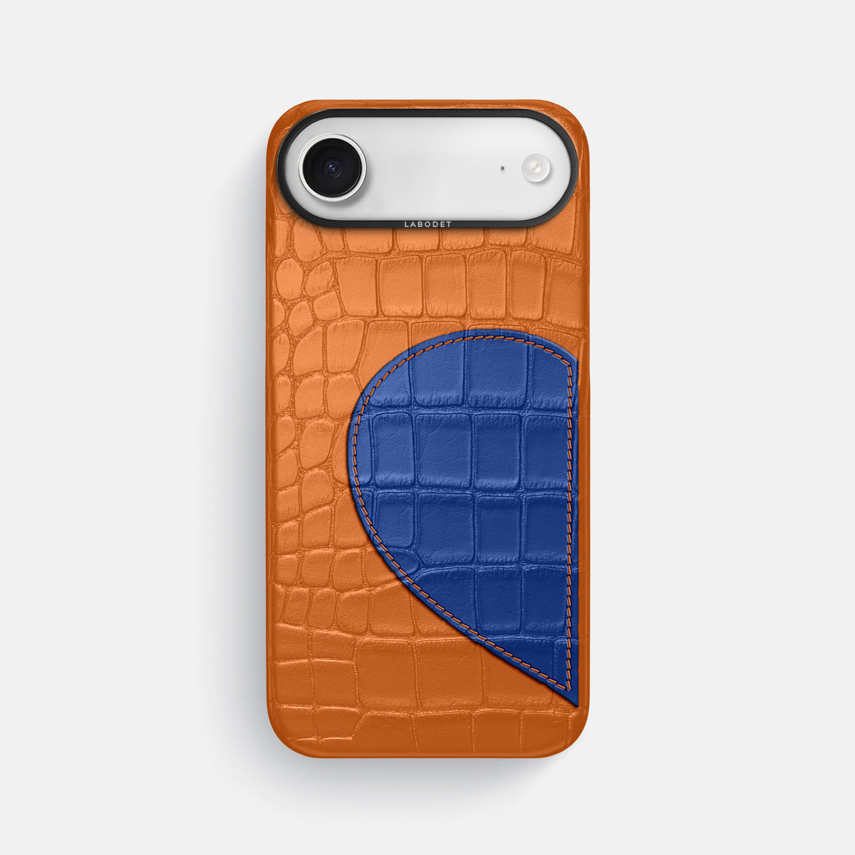 Classic Case With Half Heart - Left For iPhone 17 Air In Alligator -1 | Orange-Black