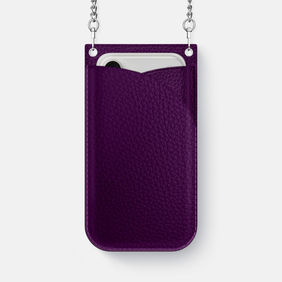Crossbody Bag For iPhone 18 Pro Max In Calf -1 | Violet-Steel