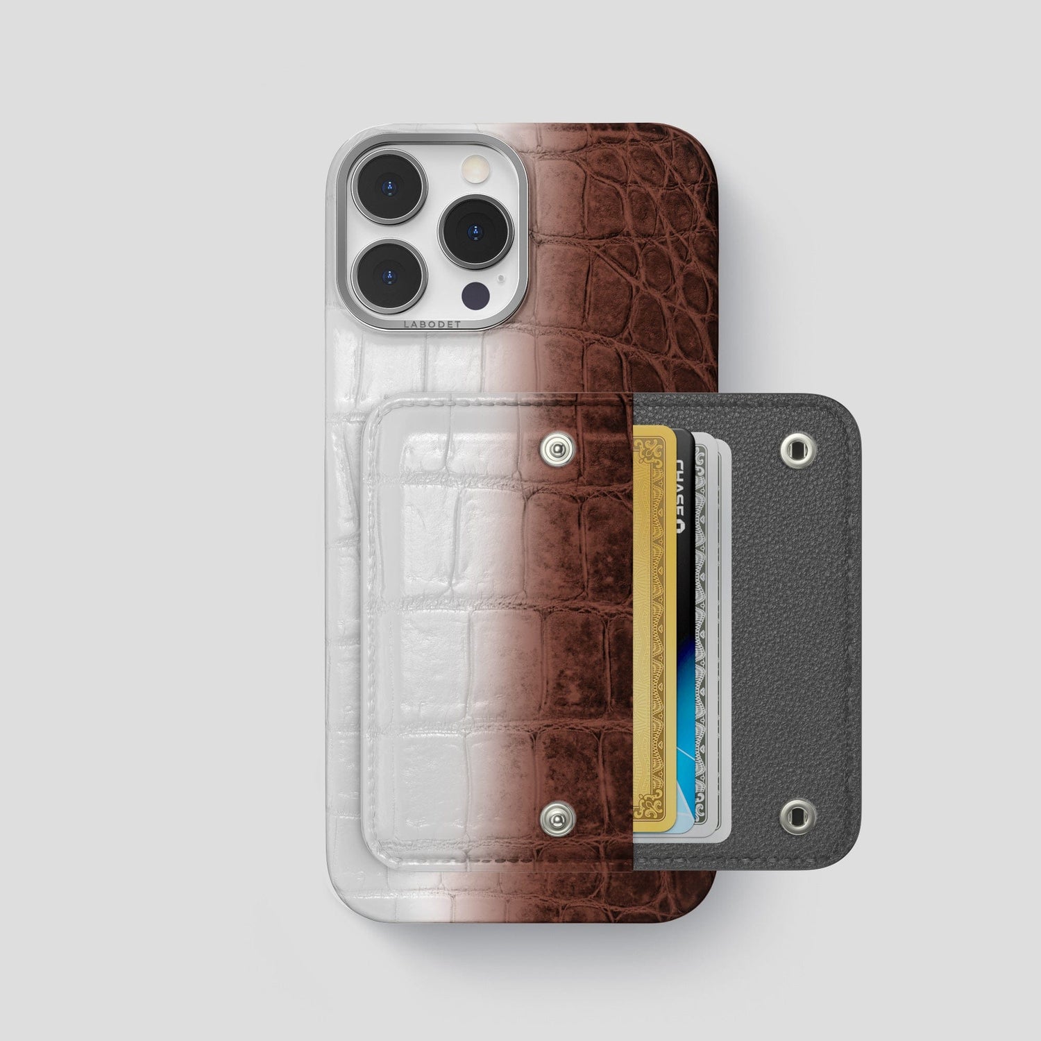 Dark Brown iPhone 15 Pro Max Envelope Case Himalayan Crocodile -1 | Dark-Brown
