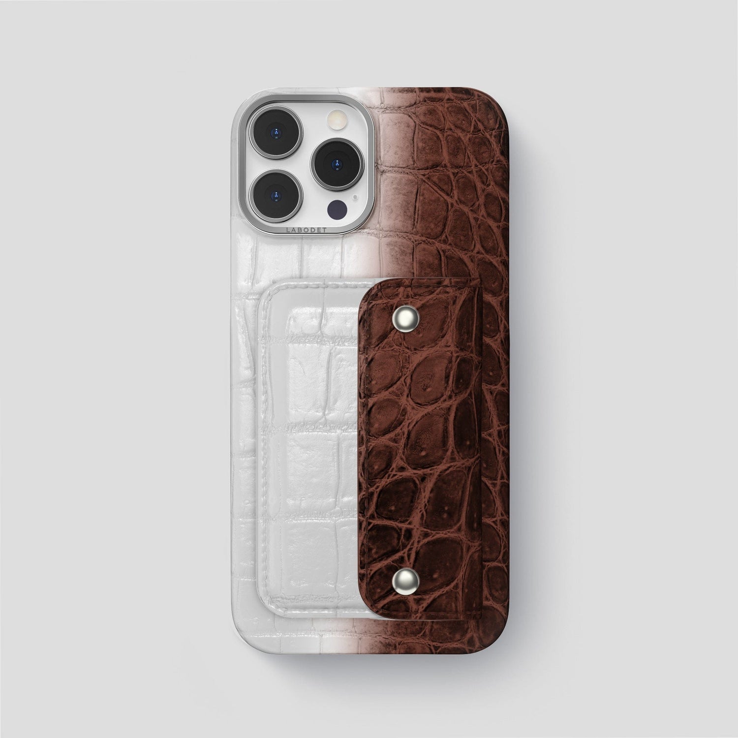 Dark Brown iPhone 15 Pro Max Envelope Case Himalayan Crocodile -2 | Dark-Brown