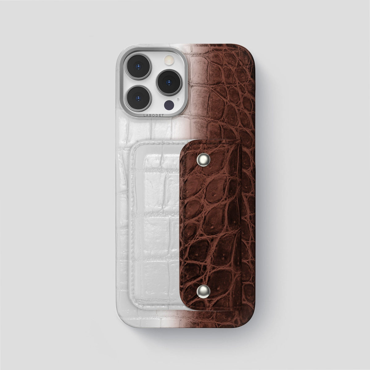 Dark Brown iPhone 15 Pro Max Envelope Case Himalayan Crocodile -2 | Dark-Brown