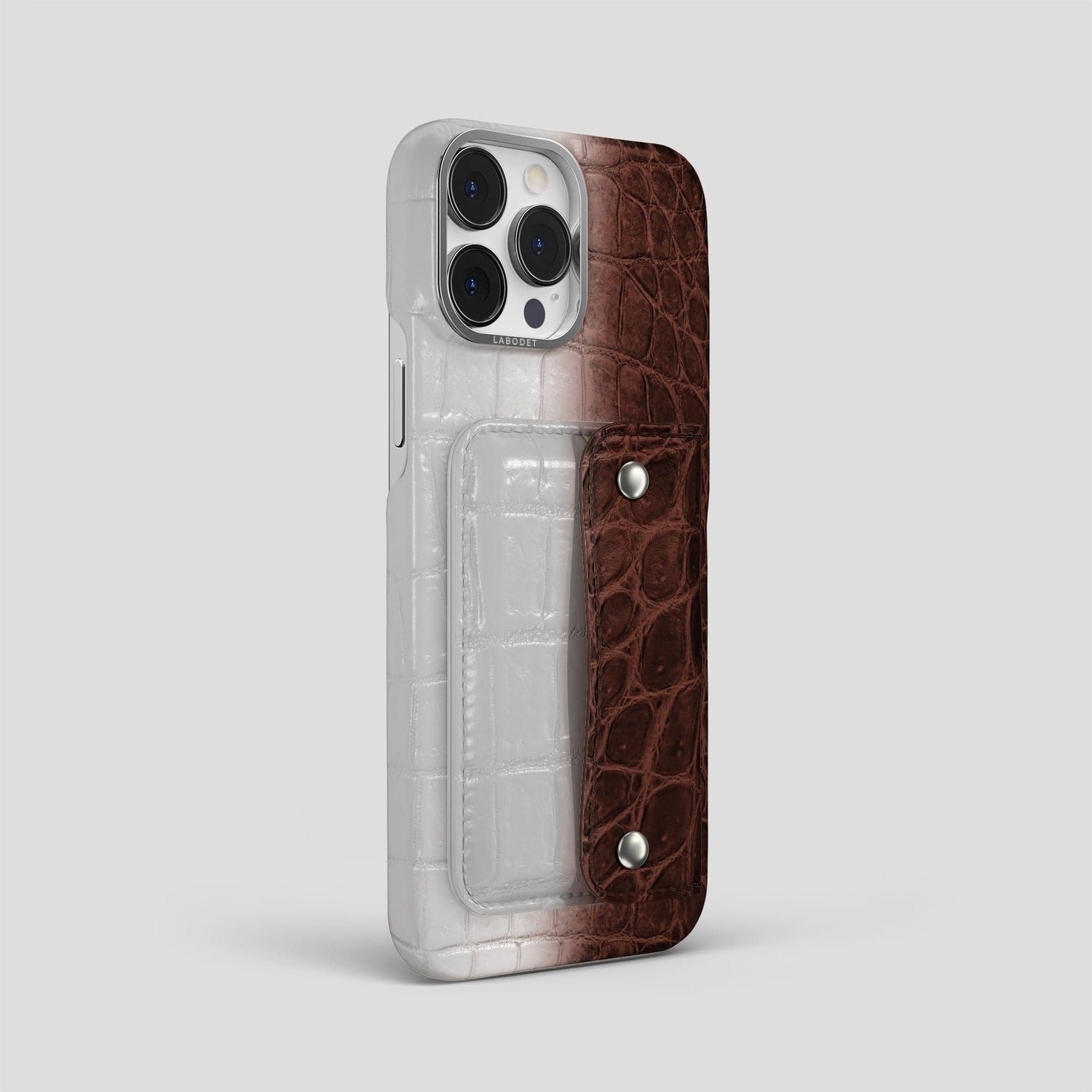 Dark Brown iPhone 15 Pro Max Envelope Case Himalayan Crocodile -3 | Dark-Brown