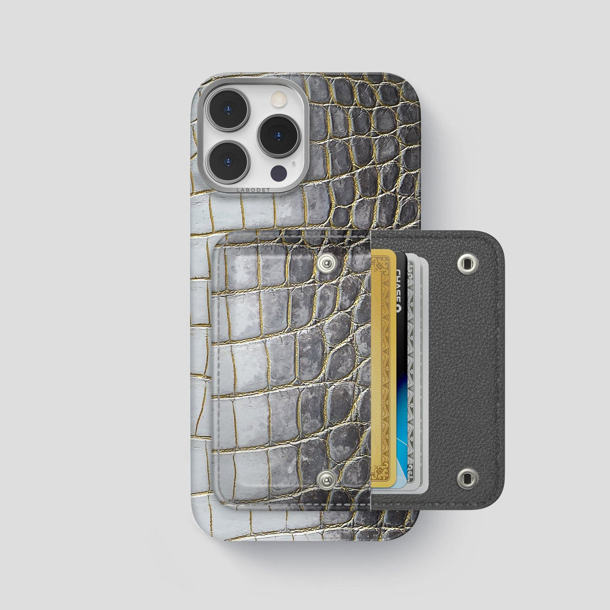 Gold iPhone 15 Pro Max Envelope Case Himalayan Crocodile -1 | Gold