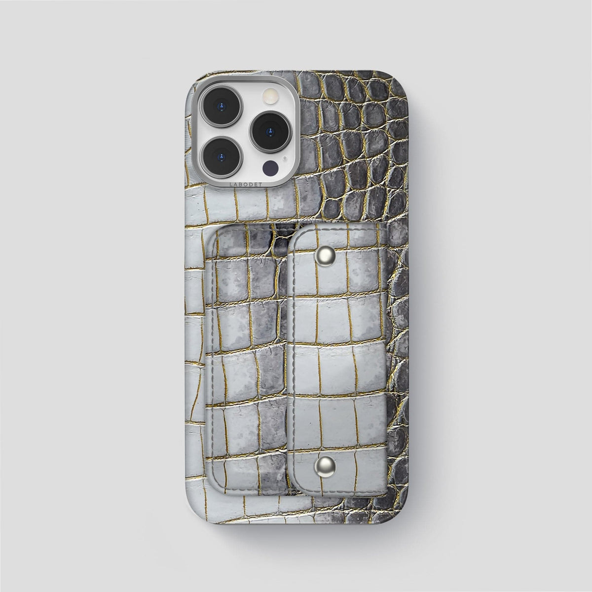Gold iPhone 15 Pro Max Envelope Case Himalayan Crocodile -2 | Gold