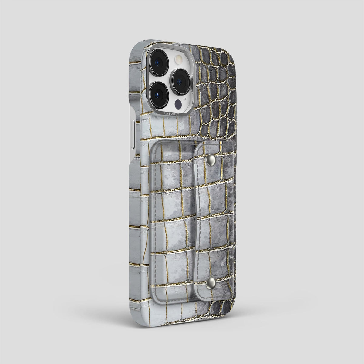 Gold iPhone 15 Pro Max Envelope Case Himalayan Crocodile -3 | Gold