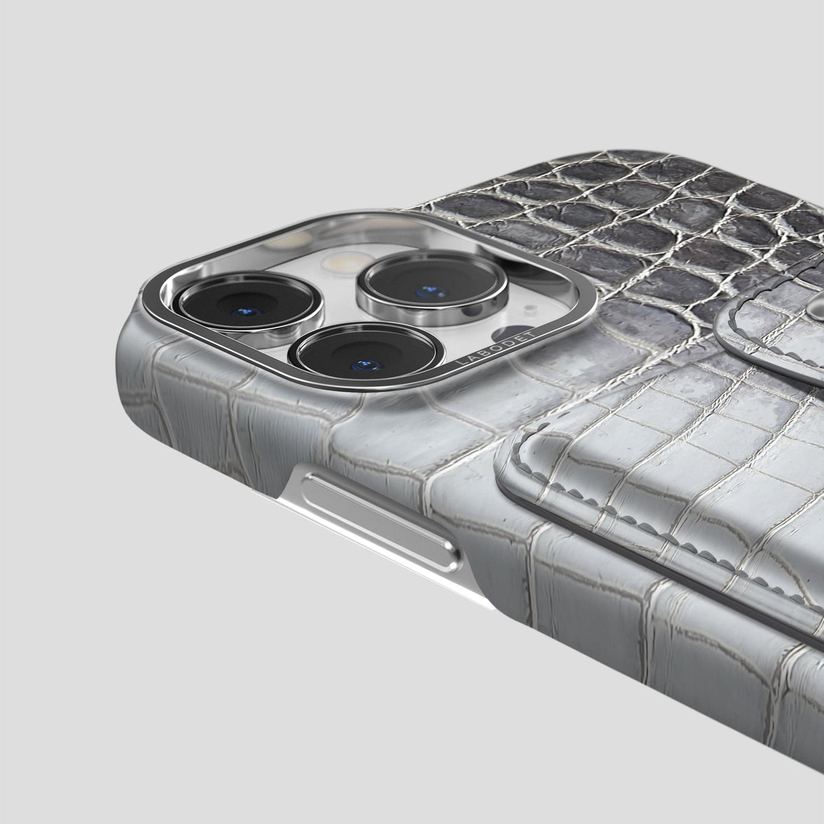 Silver iPhone 15 Pro Max Envelope Case Himalayan Crocodile -5 | Silver