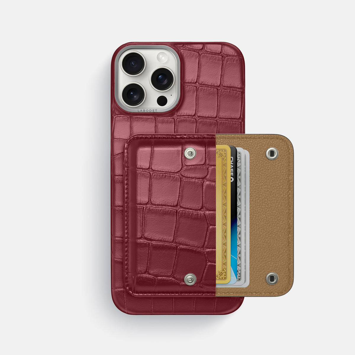Burgundy iPhone 16 Pro Max Envelope Case Alligator -2 | Burgundy