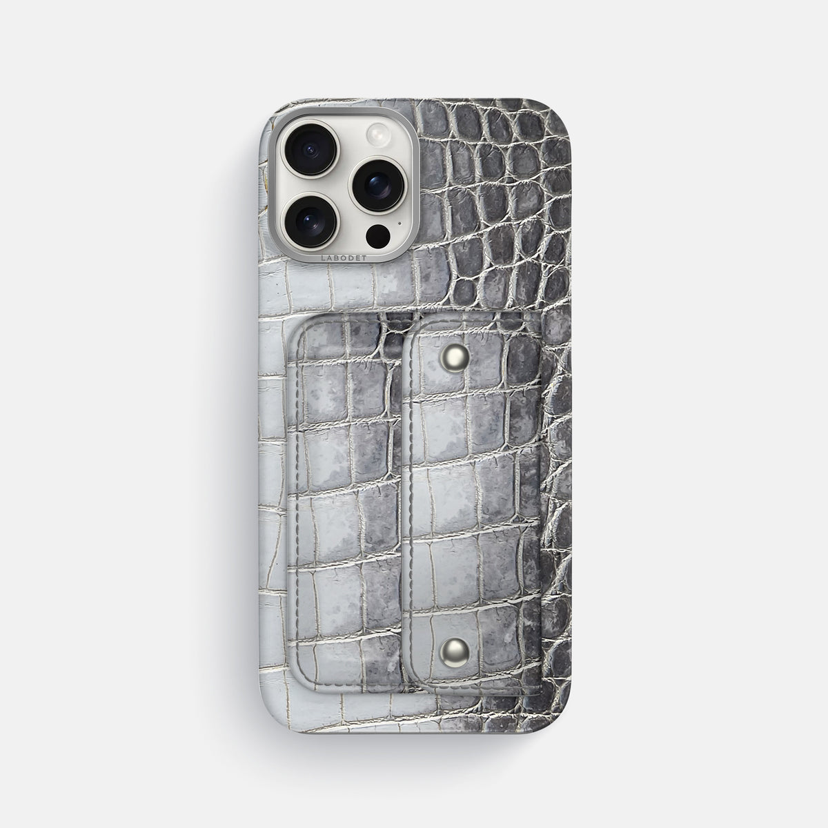 Silver iPhone 16 Pro Max Envelope Case Himalayan Crocodile -1 | Silver