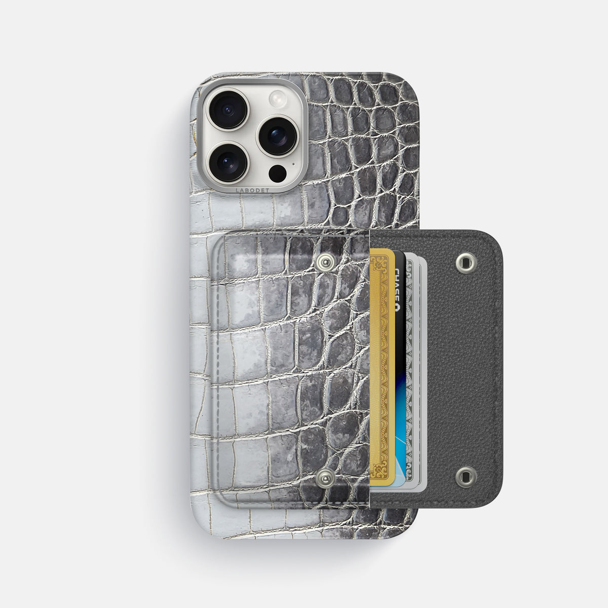 Silver iPhone 16 Pro Max Envelope Case Himalayan Crocodile -2 | Silver