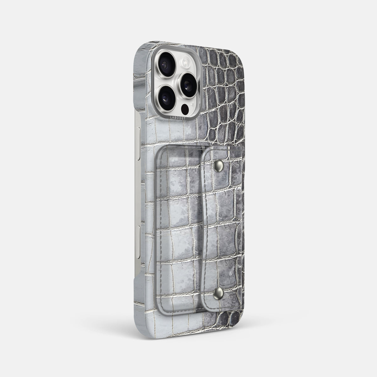 Silver iPhone 16 Pro Max Envelope Case Himalayan Crocodile -3 | Silver