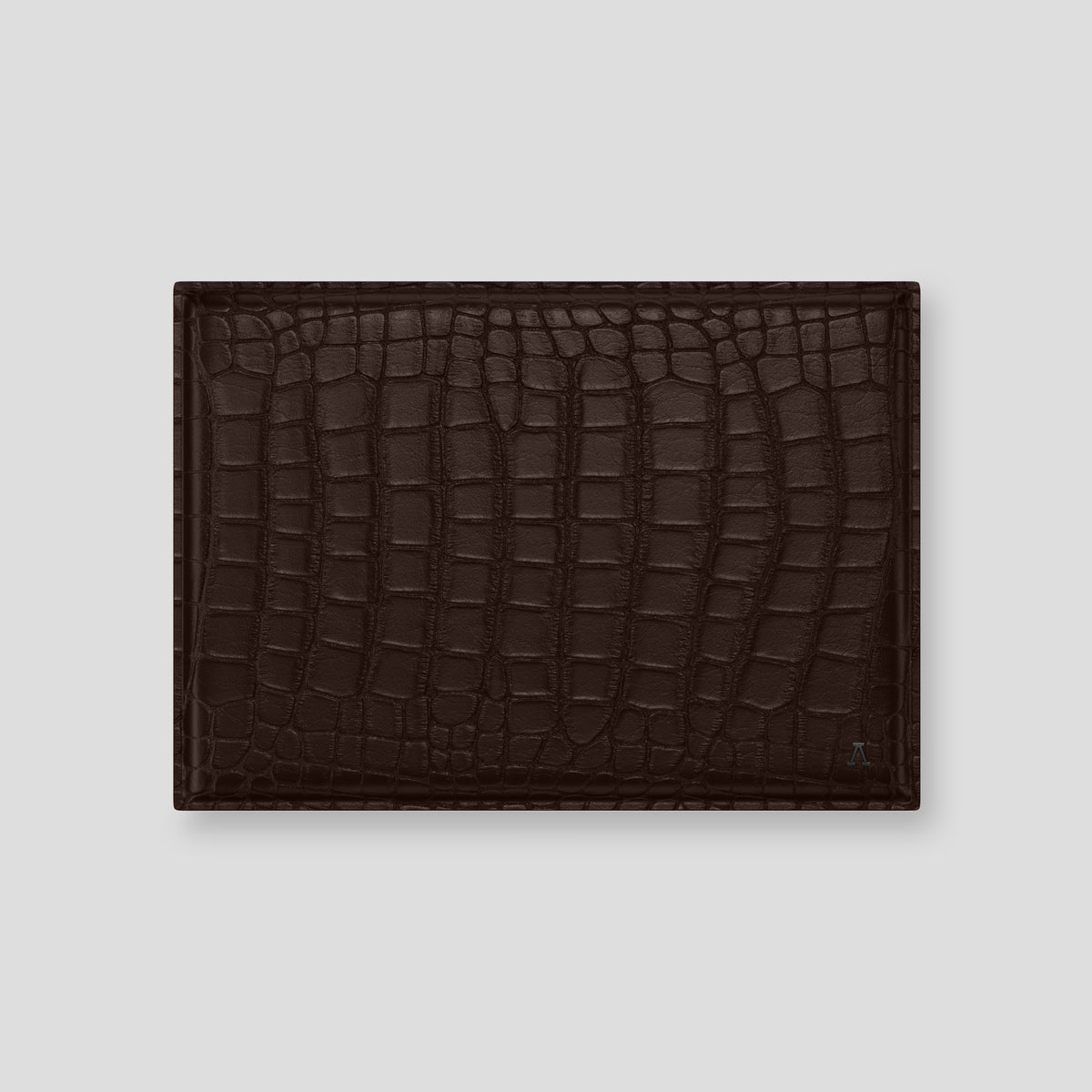 Dark-Brown Envelope Macbook 16 In Alligator with Black Metal -1 | Dark-Brown-Black