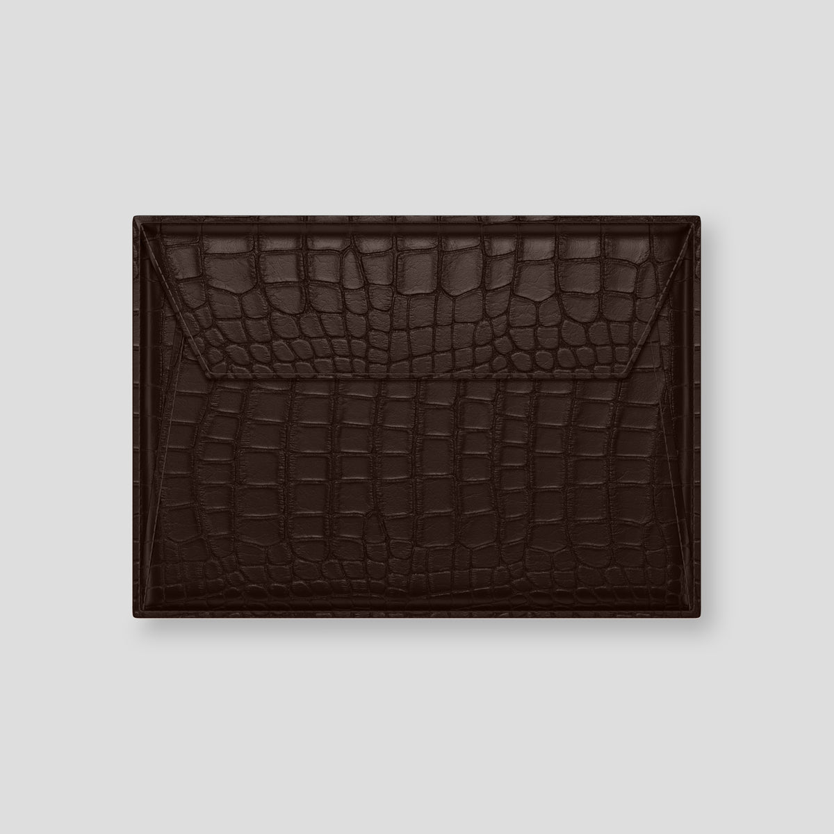 Dark-Brown Envelope Macbook 16 In Alligator with Steel Metal -2 | Dark-Brown-Steel
