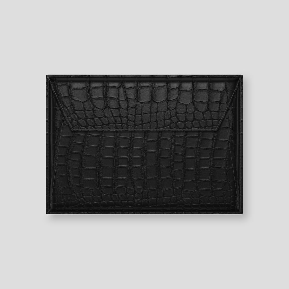 Black Envelope Macbook 16 In Alligator with Black Metal -2 | Black-Black