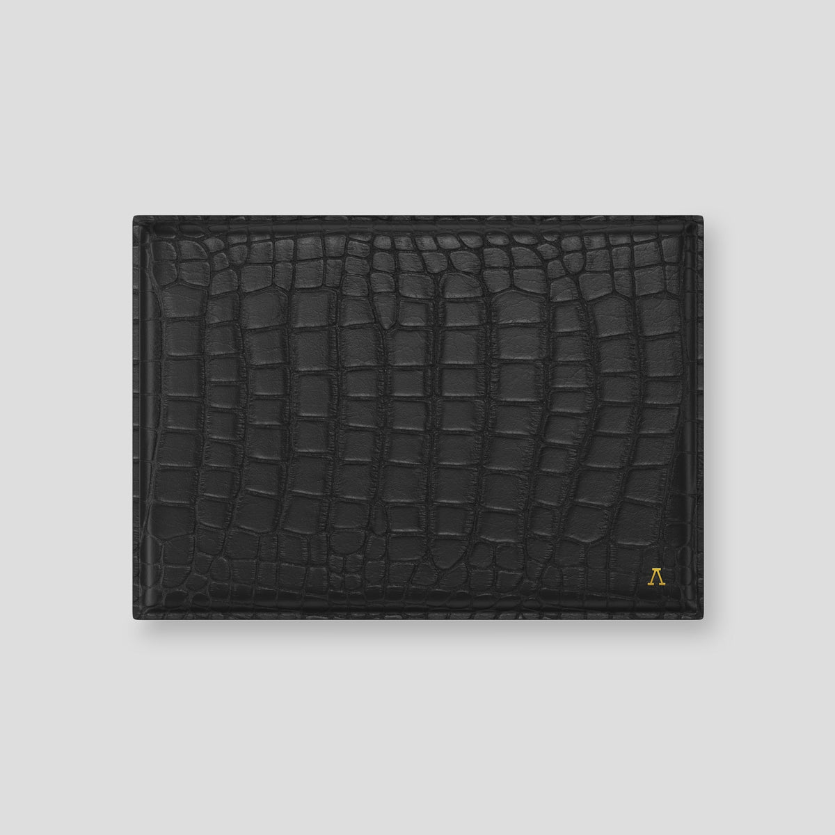 Black Envelope For MacBook Air 15-inch (2023 / 2024) Alligator with Gold Metal -1 | Black-Gold