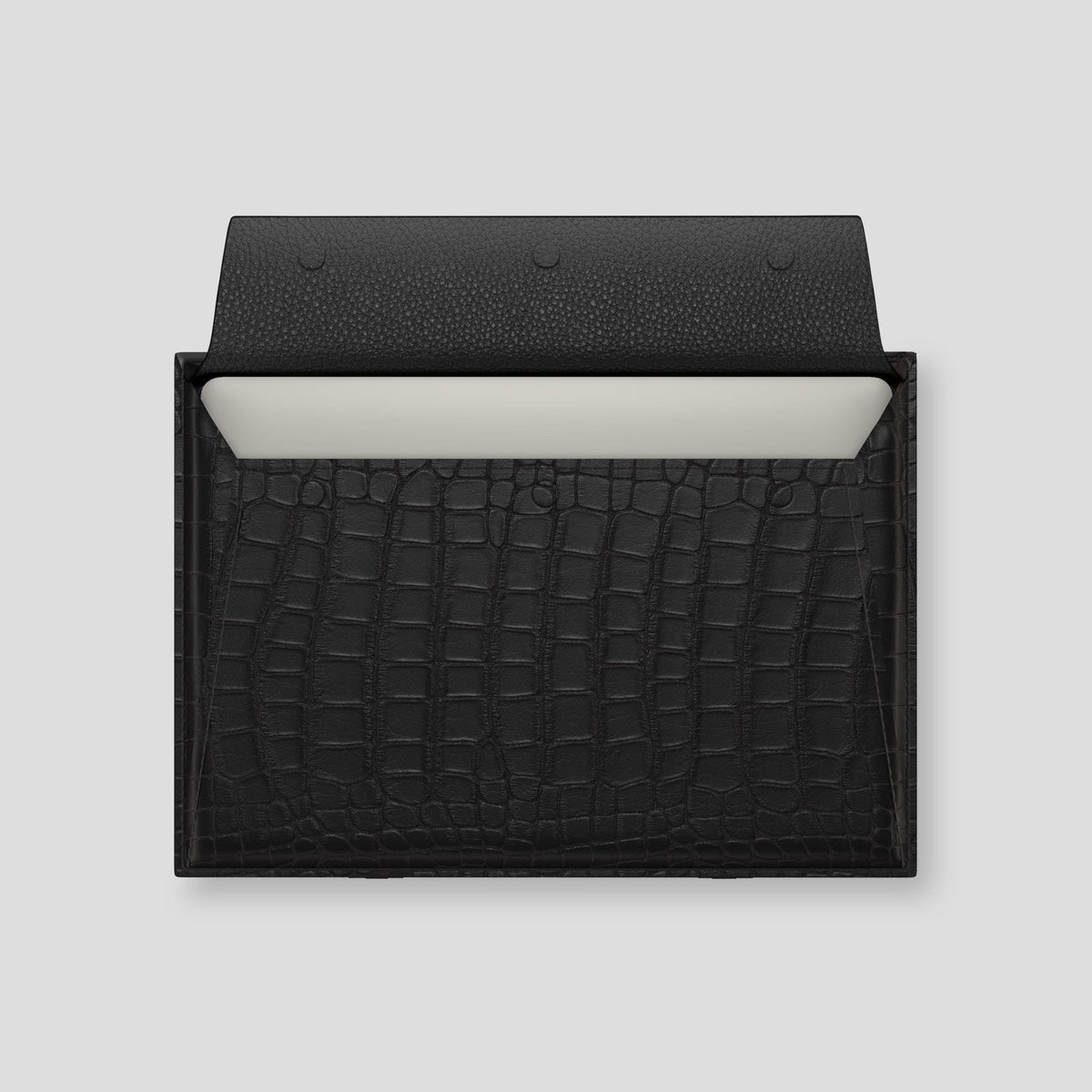Black Envelope For MacBook Air 15-inch (2023 / 2024) Alligator with Gold Metal -3 | Black-Gold