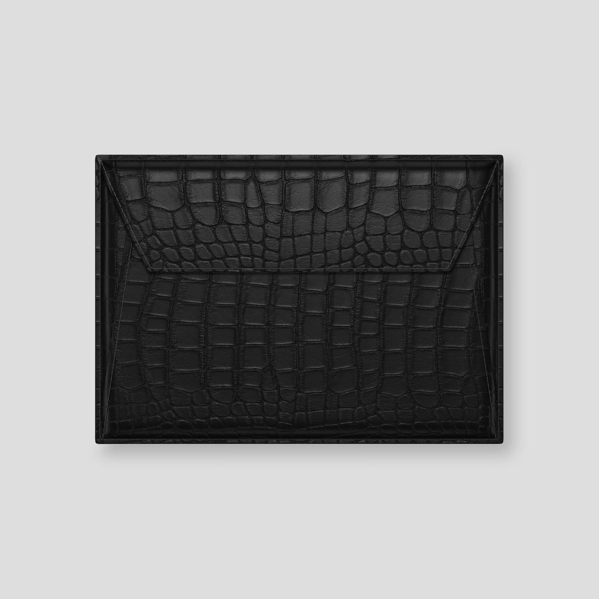 Black Envelope For MacBook Air 15-inch (2023 / 2024) Alligator with Steel Metal -2 | Black-Steel