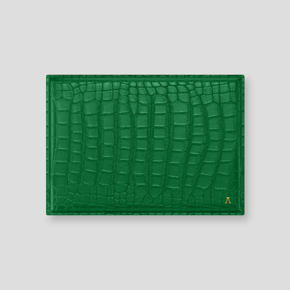 Forest-Green Envelope For MacBook Air 15-inch (2023 / 2024) In Alligator with Gold Metal -1 | Forest-Green-Gold